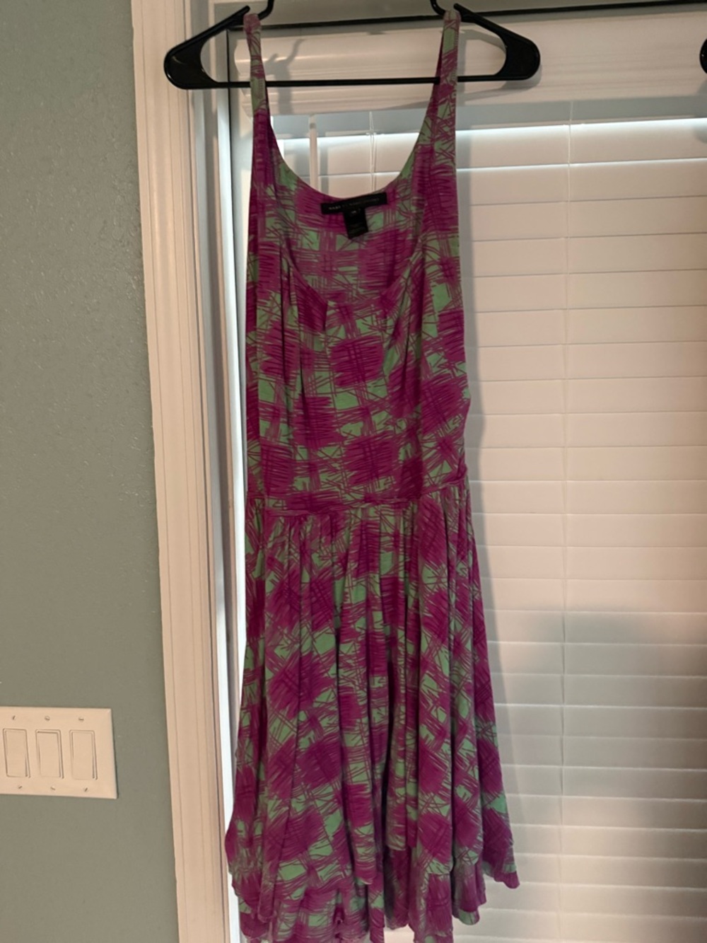 Marc By Marc Jacobs Pink-Purple and Mint Scribble-Print Midi Dress